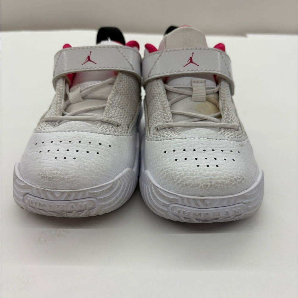 Jordan Kids White and Pink Sneakers